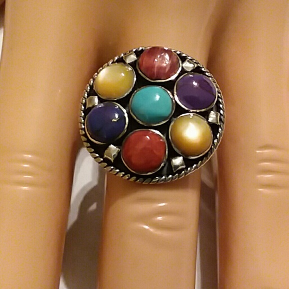 LC Jewelry - RING, MULTI-GEMSTONES,  SIZE 8